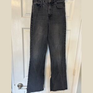 Black distressed women’s flare jeans